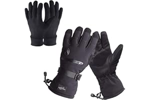 CAMYOD Waterproof Ski Snowboard Gloves with 3M Thinsulate,Zipper Pocket, Air Vent, Cold Weather Gloves for Men