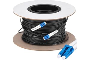 Threlaco 500ft (150 Meters) Fiber Lc to Lc Outdoor Armored Fiber Optic Internet Cable 9/125um Single Mode Duplex Cable Jumper