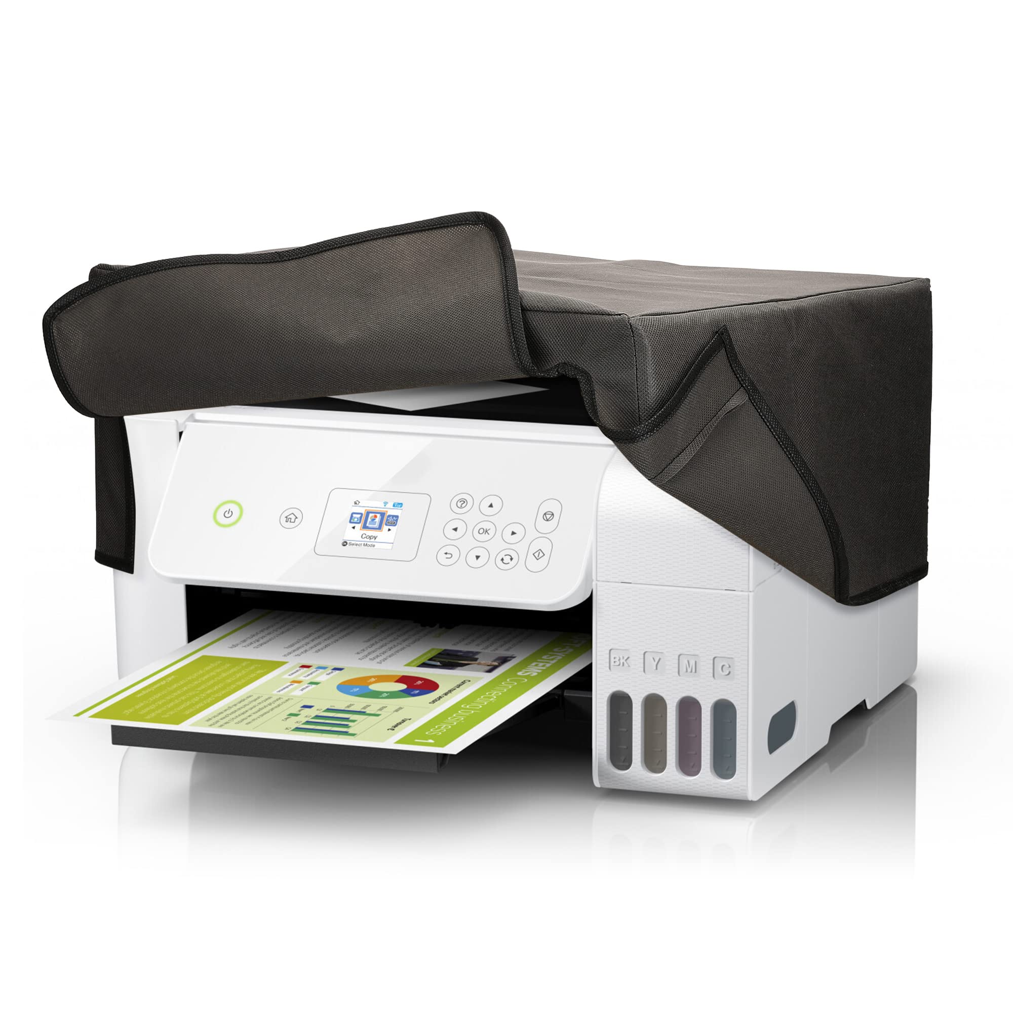 kwmobile Dust Cover Compatible with Epson Eco Tank ET-2826/2800 / ET-1810 - Printer Case - Fabric Protector Cover - Dark Grey