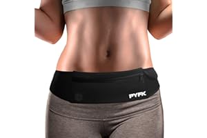 CyberDyer Running Belt Waist Pack - Adjustable Fanny Pouch for Runners Hands Free Workout - iPhone 6/7 Plus Phone Holder Hiking Gear Marathon for Men and Women (Black(Black))