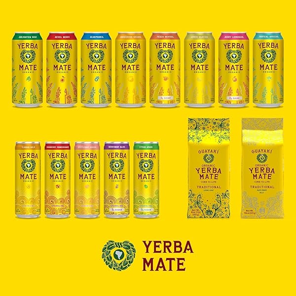 GUAYAKÍ YERBA MATE SPARKLING ORGANIC BERRY MINT BLISS FLAVOR, 12 OZ, 80MG NATURAL CAFFEINE, SMOOTH ENERGY & FOCUS, CARBONATED BEVERAGE