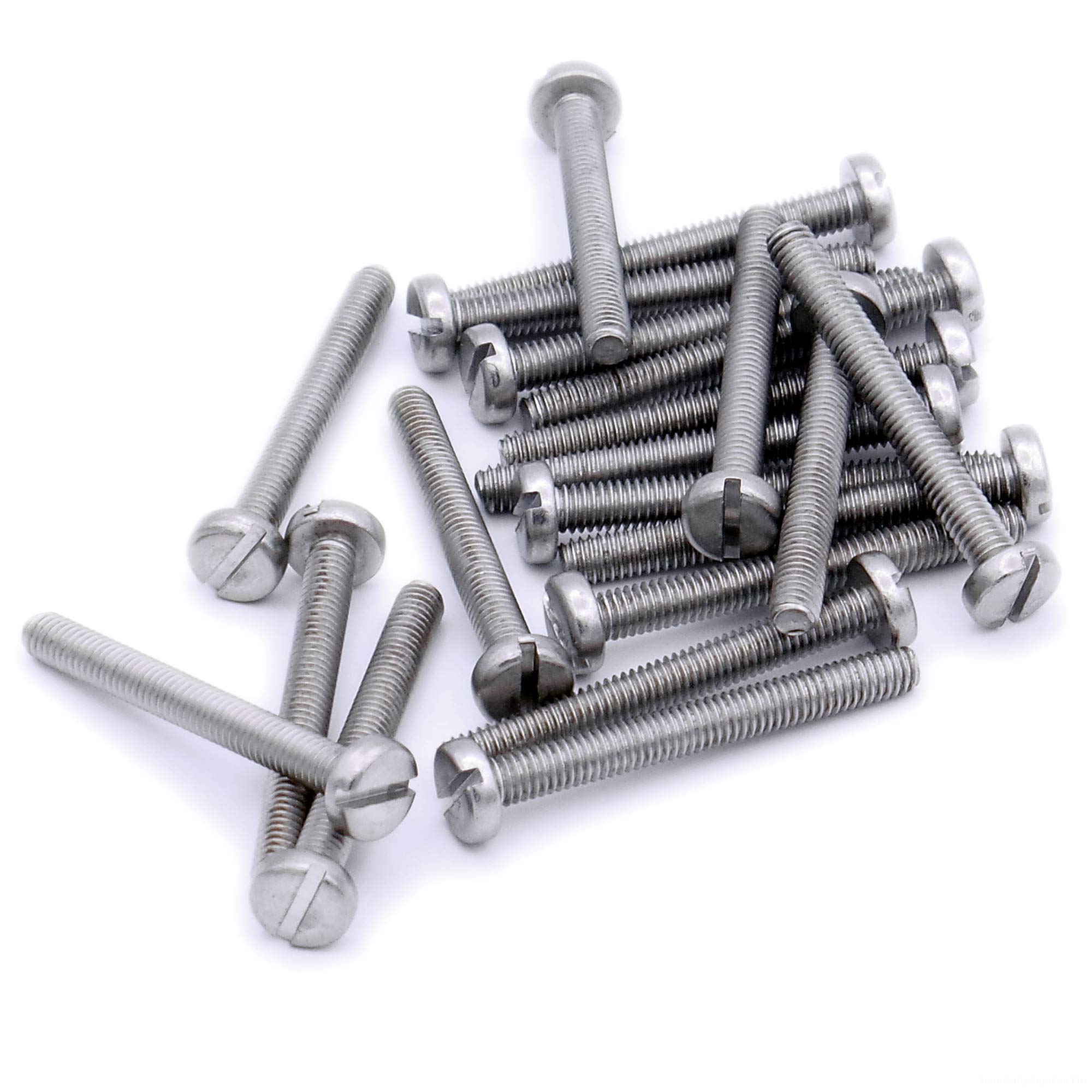 M3 (3mm x 20mm) Slot Pan Machine Screw (Bolt) - Stainless Steel (A2) (Pack of 20)