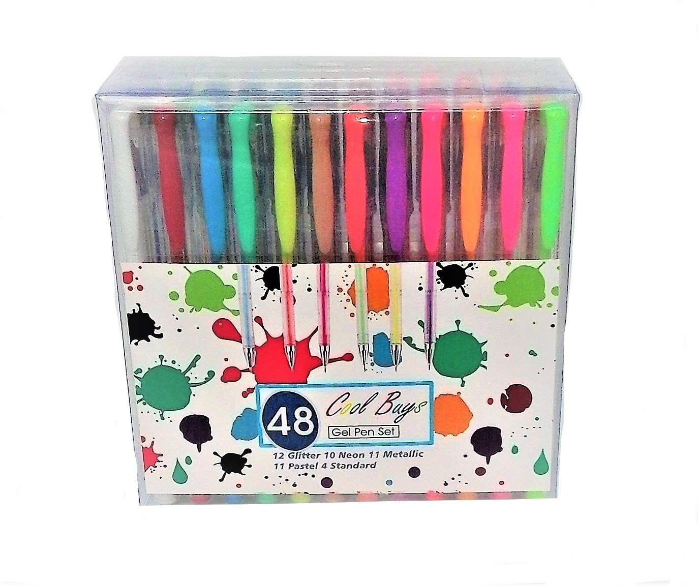 Penne a sfera con inchiostro gel glitter 48 colori fine liscio Penne a sfera con inchiostro gel glitter 48 colori fine liscio fluido e vibrante per lavoretti di artigianato disegno per colorare scarabocchi