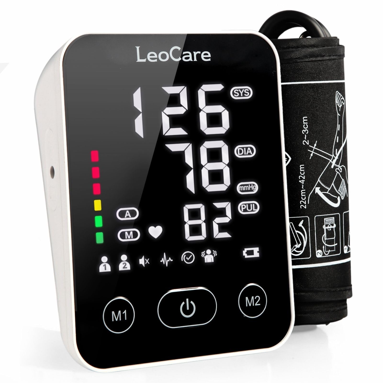 LeoCare Blood Pressure Monitor, CE Certified, Clinically Validated Blood Pressure Machine, Upper Arm BP Monitor for Home use, Irregular Heartbeat Detection Technology, BP Machine