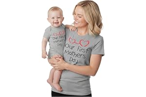Tstars Our First Mothers Day Baby Outfit Matching Gifts - Mommy and Me Matching Outfits - Excellent First Time Mommy