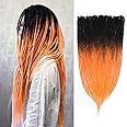 Sangtok 24 inch 30 pcs Ombre Orange Dreadlock Extensions, Single Ended Thin 0.6cm Dreads Extensions, Synthetic Dreadlock Extensions Reggae Hippie Crochet Dreads for Women