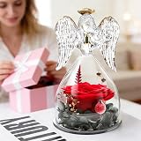 Yamonic Preserved Real Rose in Glass Angel Gift for Mum, Wife, Nana view 7