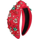 MOLOCH Christmas Headband for Women Christmas Tree Bow Snowflake Knotted Headband Jeweled Crystal Xmas Head Band Xmas Decorations Gifts