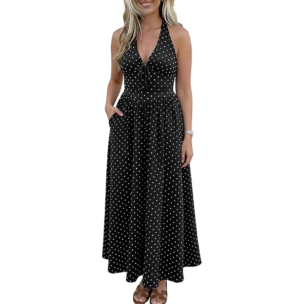 knee length dresses for ladies Lioness District Maxi Dress Chocolate Blue Polka – Universal Store main image 0