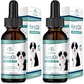 (2 Pack) Max Potency Hemp Oil for Dogs &amp; Cats - Help Anxiety Stress Pain Inflammation Arthritis Aggressive Relax Sleep Allergies Seizures Relief - Treats Chews Joint &amp; Hip - Organic Pet Calming Drops