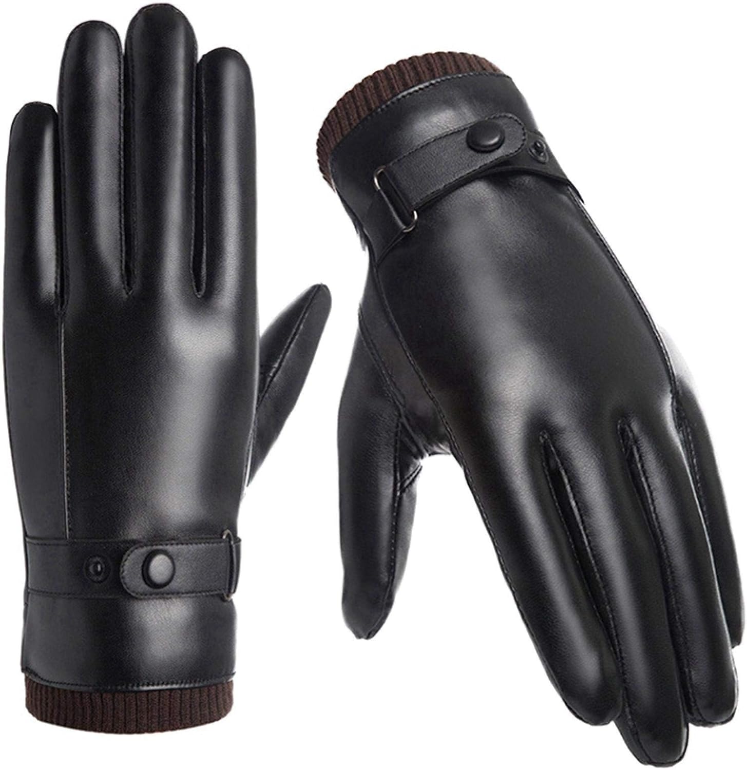 Amazon Co Jp Cyongyou メンズ冬黒手袋革自転車屋外乗馬暖かい防水手袋 ホーム キッチン