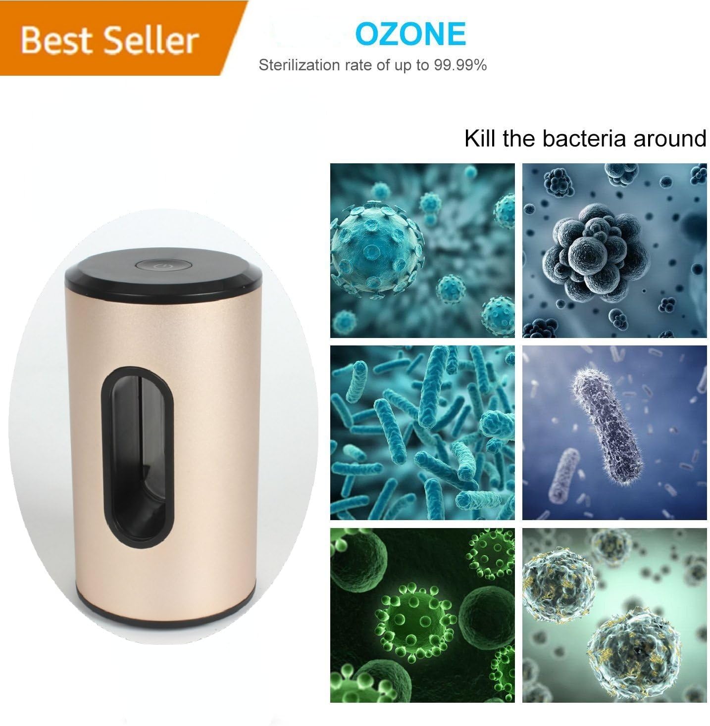 SMART OZONE STERILIZER , 2018 Portable Sterilization, Germ Killing Light for Car Household Fridge Wardrobe Toilet Pet Area