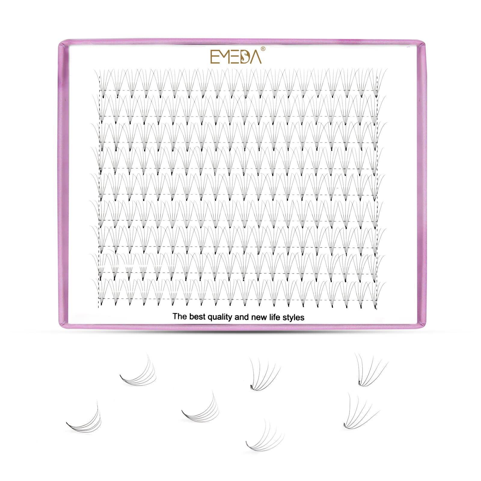 9 Rows Volume Lashes 5D Premade Volume Fans Eyelash Extensions D Curl .07mm Volume Eyelashes 11mm Premade Fans 0.07 Russian Cluster Volume Eyelashes (5D 11mm) — image 1