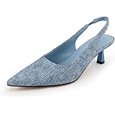 heelchic Kitten Heels Women, Slingback Heels for Women Dress Pumps for Women