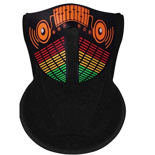 ZOY LED Music Mask Sound Active Mask Light Up Mask for Party Dancing,Riding,Skating,Festival