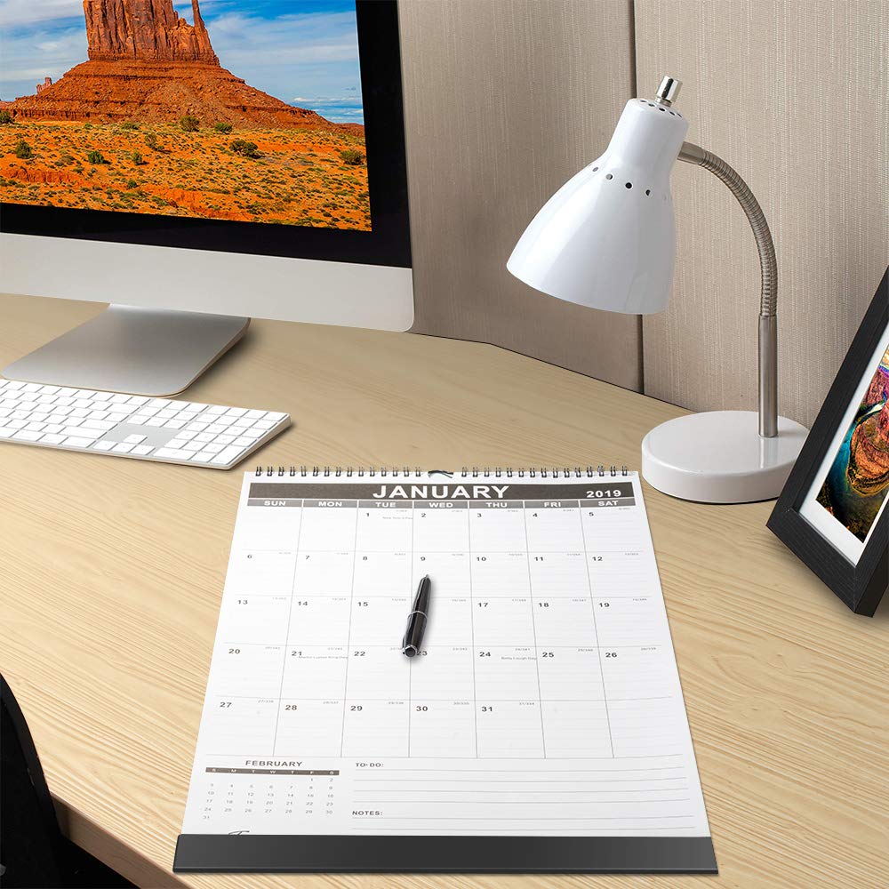 TOWWI Monthly Wall Calendar, November 2018-February 2020 Desk Calendar, 12” x 17” Wirebound Calendar for School Home Office (12x17)