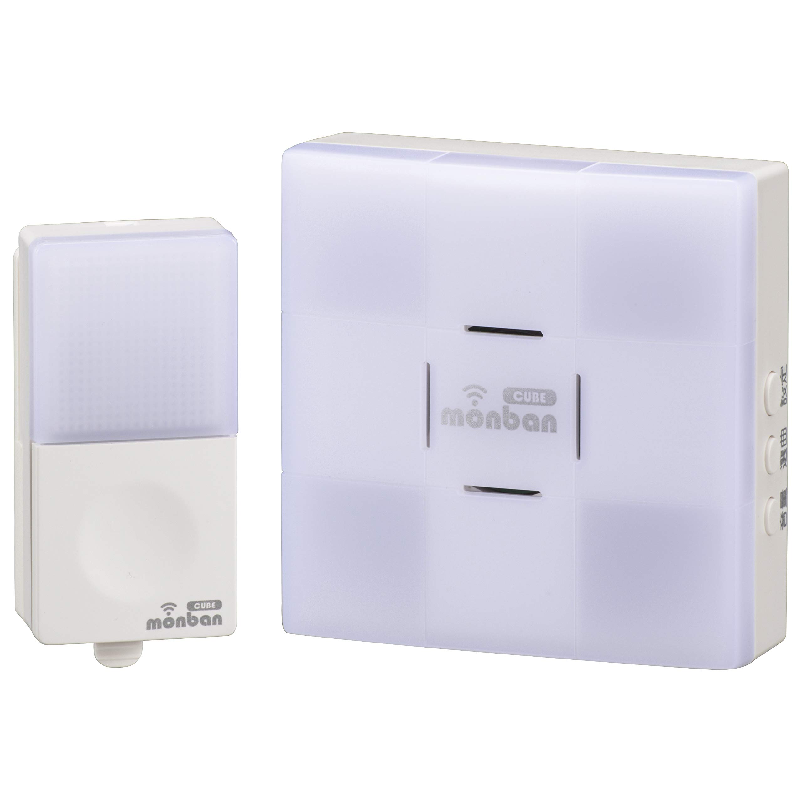 オーム電機 monban CUBE 押しボタン送信機＋光フラッシュAC電源式受信機 OCH-SET23-BLUE 08-0523 OHM の商品画像