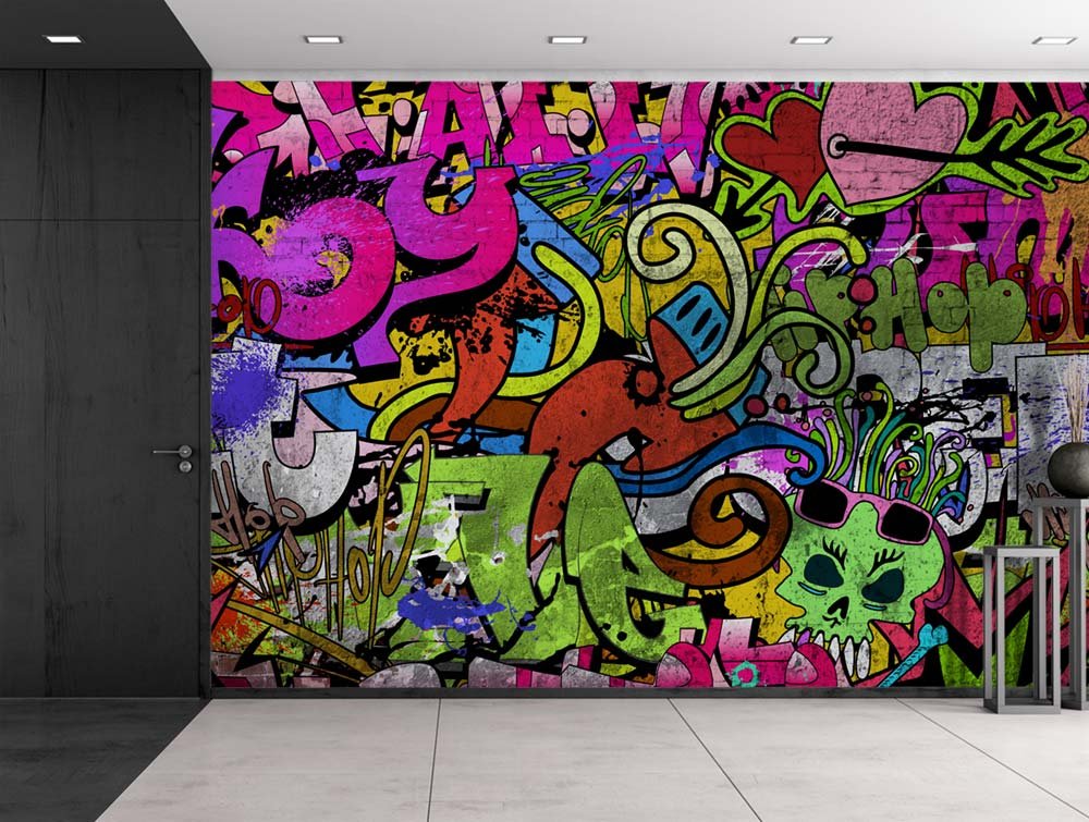 Colorful Graffiti Large Wall Mural Removable Peel and Stick Wallpaper