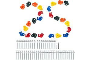 VEVOR 25 Rock Climbing Holds, Multi-Size and Multi-Colored Climbing Rocks for Kids and Adults, Rock Wall Holds with Mounting 