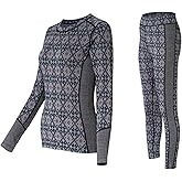 gyprprer Merino Wool Base Layer Set for Women 100% Merino Wool Thermal Underwear Set