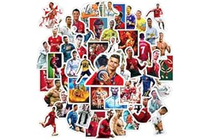 ZiyZiiy Football Star Stickers Ronaldo Sticker Decals |50 Pcs| for Hydro Flasks Laptop Phone Case Computer Water Bottle…