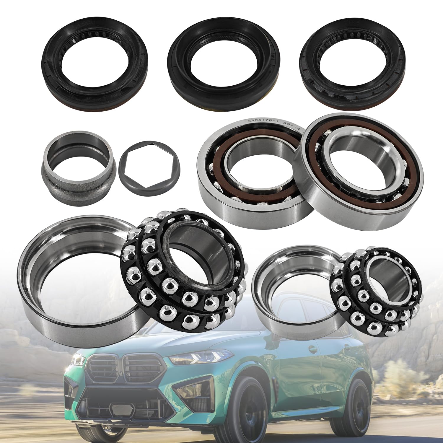 Photo 1 of Yainetan Front Differential Bearings Repair Kit Compatible with 2006-2020 BMW xDrive For 328i 335i 528i 535i 550i X1 X3 X4 X5 X6 xDrive