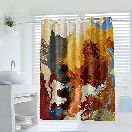 Amazon Com Muatoo Abstract Art Hookless Shower Curtain Abstract