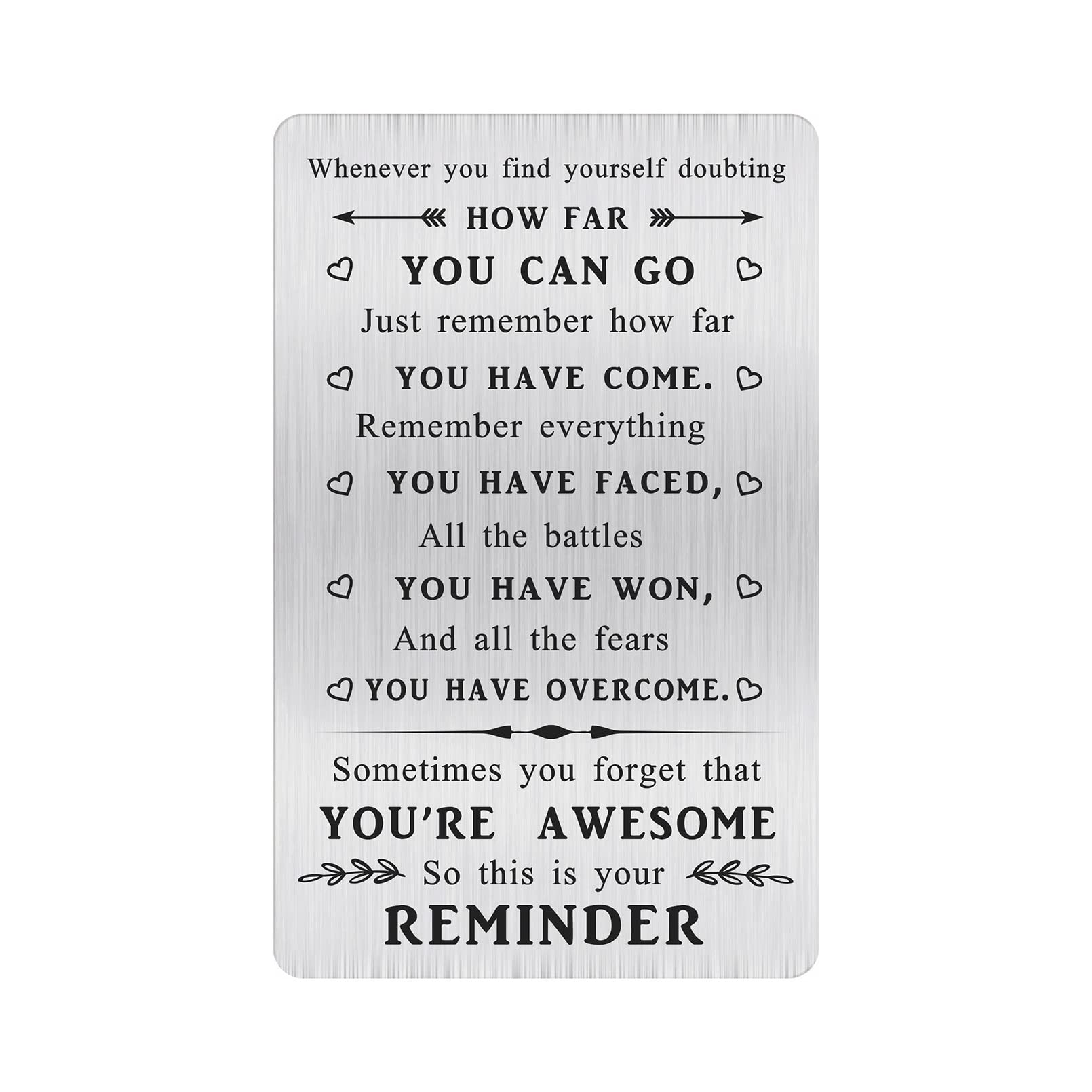 MOQIYXL Inspirational Valentines Gifts for Men Women, Sometimes You Forget You're Awesome, Metal Engraved Motivational Quotes Wallet Card