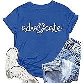 NEWKA Autism Awareness Shirt for Women: Autism Puzzle Piece Tshirt Autism Advocate Tee Shirts