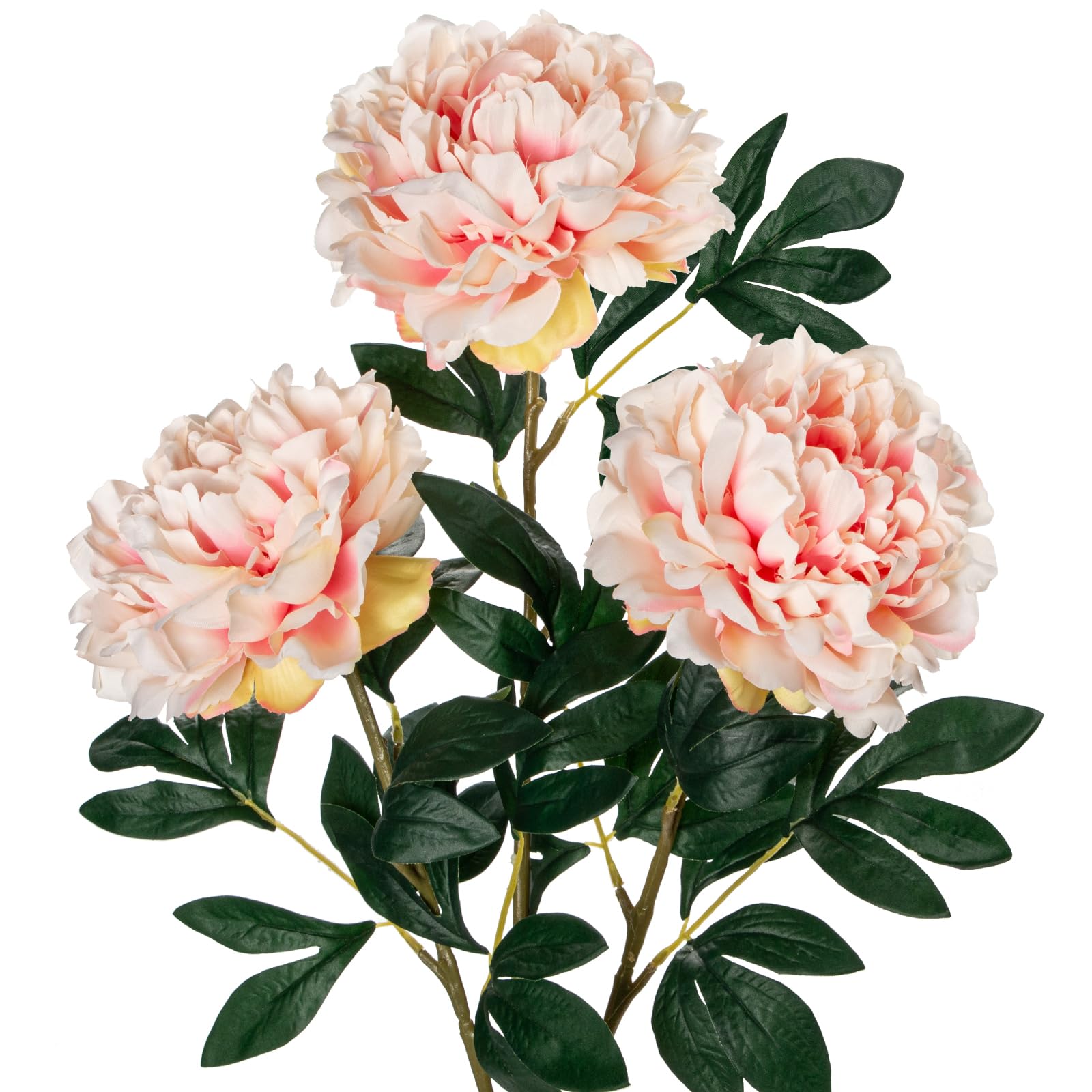 Hollyone 6.3'' Light Pink Peony Artificial Flowers with 29.1'' Long Stem, 3PCS Large Fake Peonies Decorative Faux Flowers for Autumn Decorations, Home, Wedding, Party, Floral Arrangements