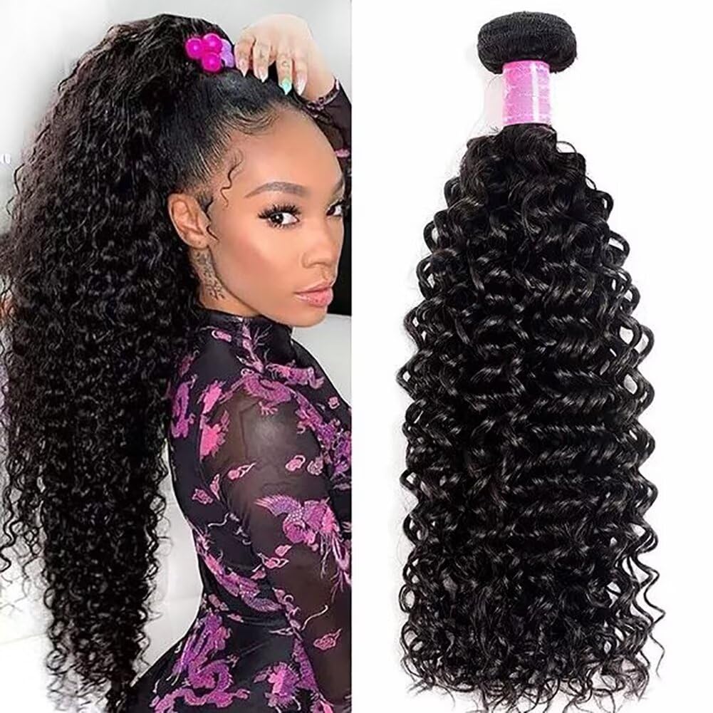 Brazilian Human Virgin Hair Bundles Kinky Curly Virgin Hair 12A Unprocessed Remy Human Hair Extensions One Bundle Natural Color (100+/-5g)/pc 22 Inch โ image 1