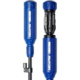 MEGAPRO&reg; Original HVAC 15-in-1 Multi-bit Screwdriver | Schrader Valve Bit | 1/4" Socket Adapter | Square Awl Bit