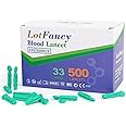 LotFancy Lancets for Diabetes Testing, 500 Count, 33 Gauge, Twist Top Sterile Lancets for Blood Testing and Glucose Testing, Disposable, Fits Most Lancing Devices