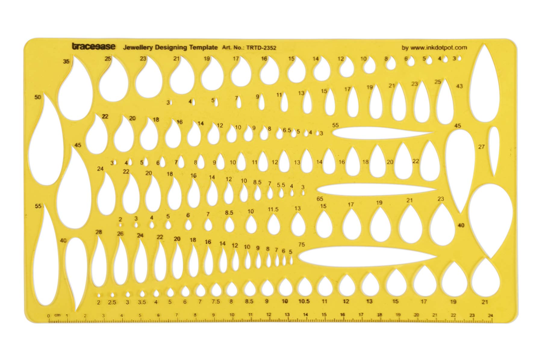 Traceease Pear & Paisley Stone Shapes Jewelry Templates Drafting Tools Jewellery Designing Stencils