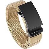 GAEKEAO Ratchet Belt for Men - No-Holes Adjustable Nylon Belt with Slide Buckle for Golf, Casual, Work & Travel Gift Boxed