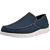 Canven Mens Canvas Shoes Slip On Loafers Deck Shoes Walking Lightweight Causal Slip-ons