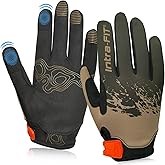 Intra-FIT Touchscreen Bike Gloves for Men | Lightweight & Breathable Summer Cycling Gloves | Non Slip, Quick Dry, Stretchy MTB Running Gloves with Great Grip