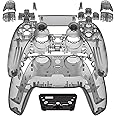 eXtremeRate Full Set Shell with Buttons Touchpad Cover, Clear Black Custom Replacement Decorative Trim Shell Front Back Plates Compatible with p s 5 Controller BDM-010 020 - Without Controller