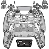 eXtremeRate Full Set Shell with Buttons Touchpad Cover, Clear Black Custom Replacement Decorative Trim Shell Front Back Plates Compatible with p s 5 Controller BDM-010 020 - Without Controller