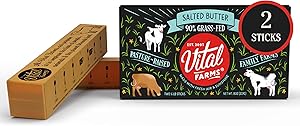 Vital Farms Grass-Fed Butter Sticks, Salted, 8oz, 2 x 1/4 lb sticks