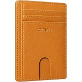 VALTOVA VALT Ultra Slim Minimalist Wallet for Men, RFID Blocking Front Pocket Card Holder (Oil-Waxed Tan)