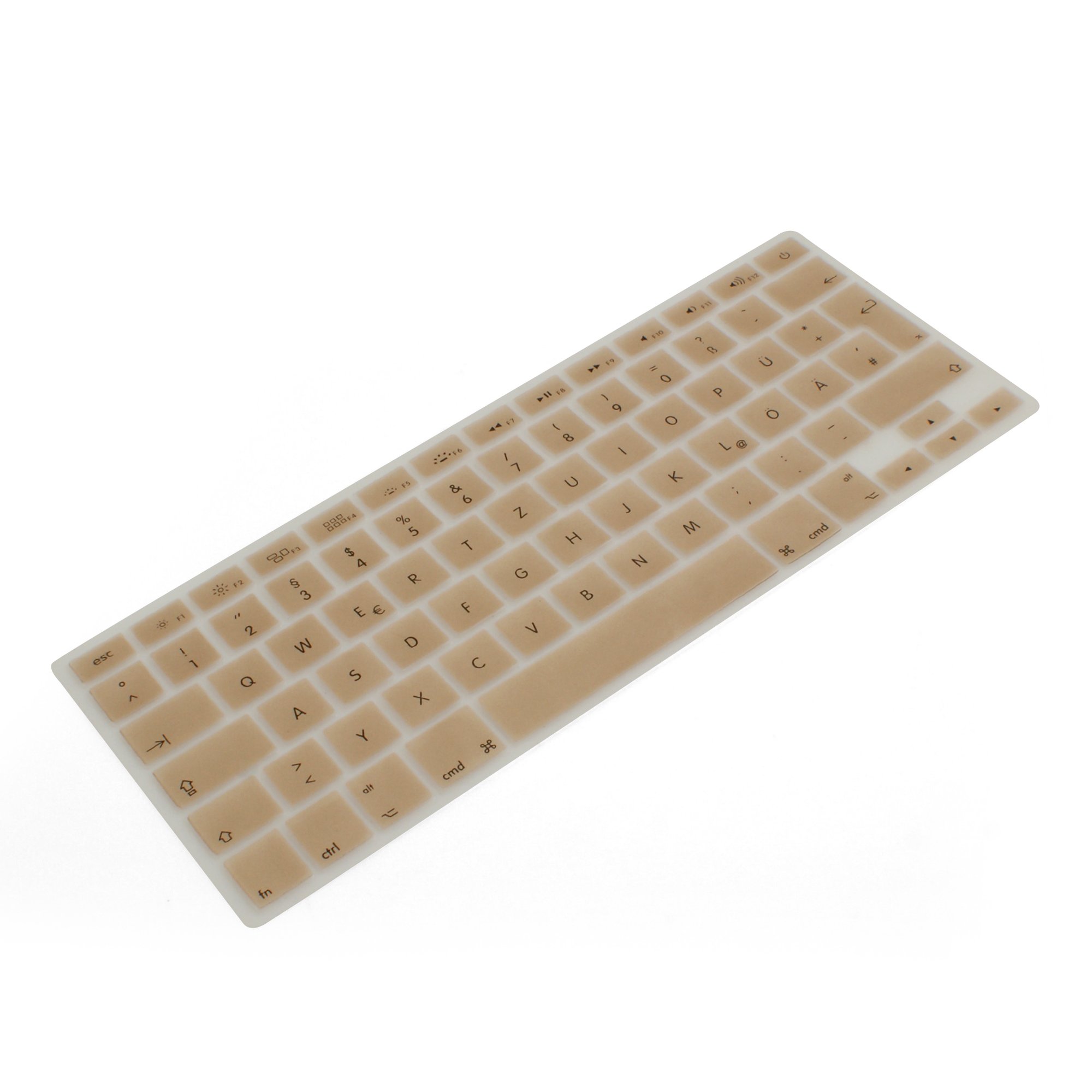 System-S QWERTZ 53529274 Silicone Keyboard Cover for MacBook Pro 13 Inch 15 Inch 17 Inch iMac/MacBook Air 13 Inch Gold