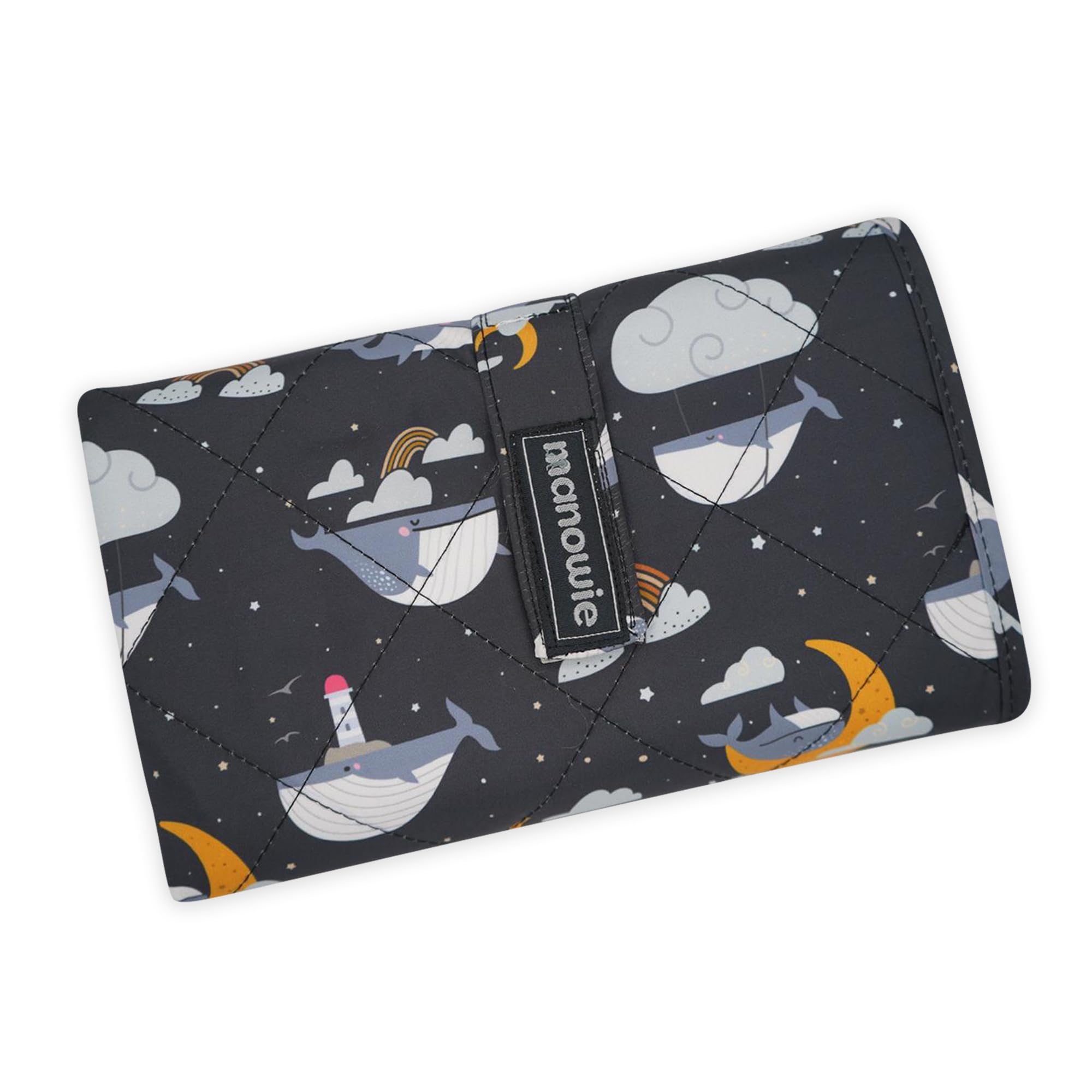 manowie® Portable Baby Changing Mat – Foldable Waterproof Travel Mat for Newborns | Compact Changing Bag | Pram & Nappy Bag | Night Whale — image 1