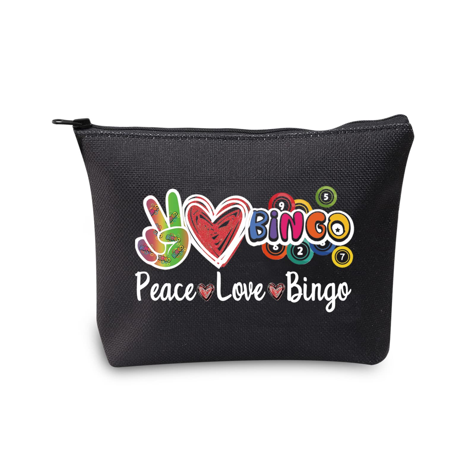 Bingo Caller Bag Lucky Bingo Bag Peace Love Bingo Funny Bingo Player Casino Lover Gift (Peace Love Bingo Black)