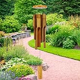 Bamboo Wind Chimes Outdoor,Wooden Wind Chimes with Melody Deep Tone,30" Classic Zen Garden Windchime for Relaxation, Grace.Home Décor for Patio, Garden or Indoor(FSC Certified)