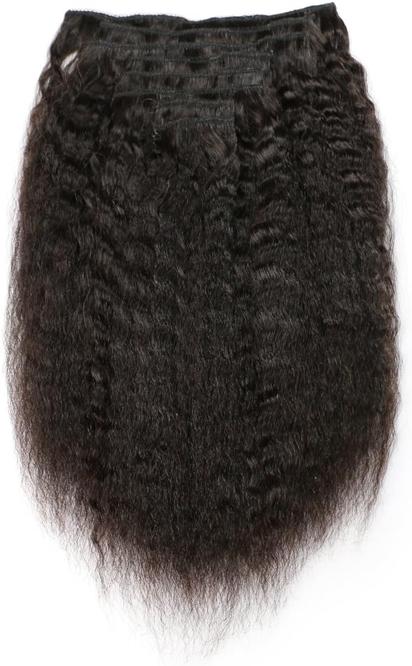 KeLang Hair Kinky Straight Clip In Human Hair Extensions Clip Ins Human Hair 9A Italian Coarse Yaki Brazilian Virgin Hair Clip In Extension 7pcs/lot,120gram/set 24inch