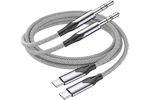 ELECTRICME [MFi Certified] Aux Cord for iPhone 15, 2 Pack 3.3ft USB Type C to 3.5mm Headphone Jack Aux Audio Adapter Cable for iPhone 15/15 Plus/15 Pro/15 Pro Max,iPad Pro/Air/Mini, Galaxy S24/S23/S22