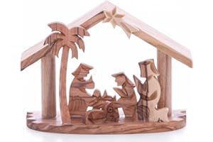 Zuluf Stable Small Manger Nativity Tabletop Christian Comes with Authenticity Certificate NAT040