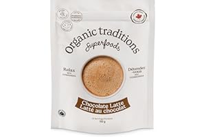 Organic Traditions Superfood Chocolate Latte, Creamy Coconut Milk Blend, Organic Cacao With Ashwagandha, Warm Cozy Flavor, Li