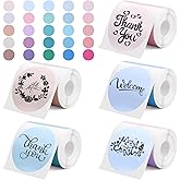 Gersoniel 700 Pcs 2 Inch Round Thermal Labels Waterproof Circle Direct Thermal Stickers Printable Labels for Valentine's Day Gift Wrapping Thanks Card Small Business Logo(Multi Color,Round)